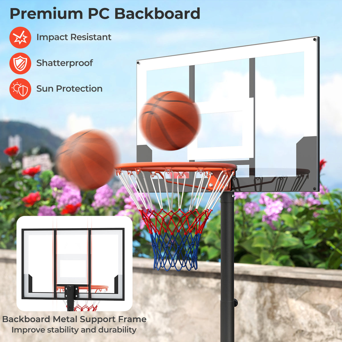 Kids Basketball Hoop Outdoor 1.4-2.6m