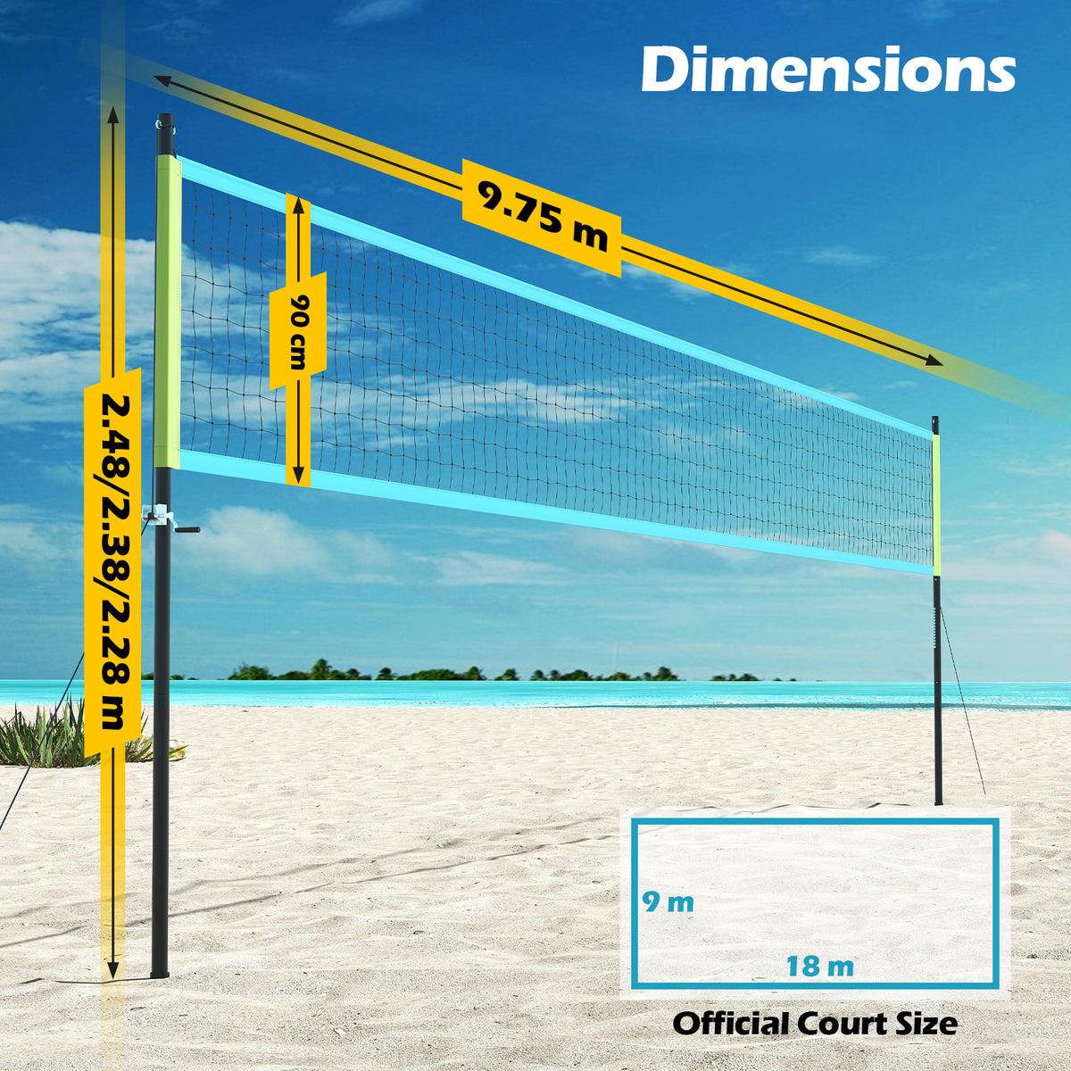 Portable Outdoor Volleyball Net Set