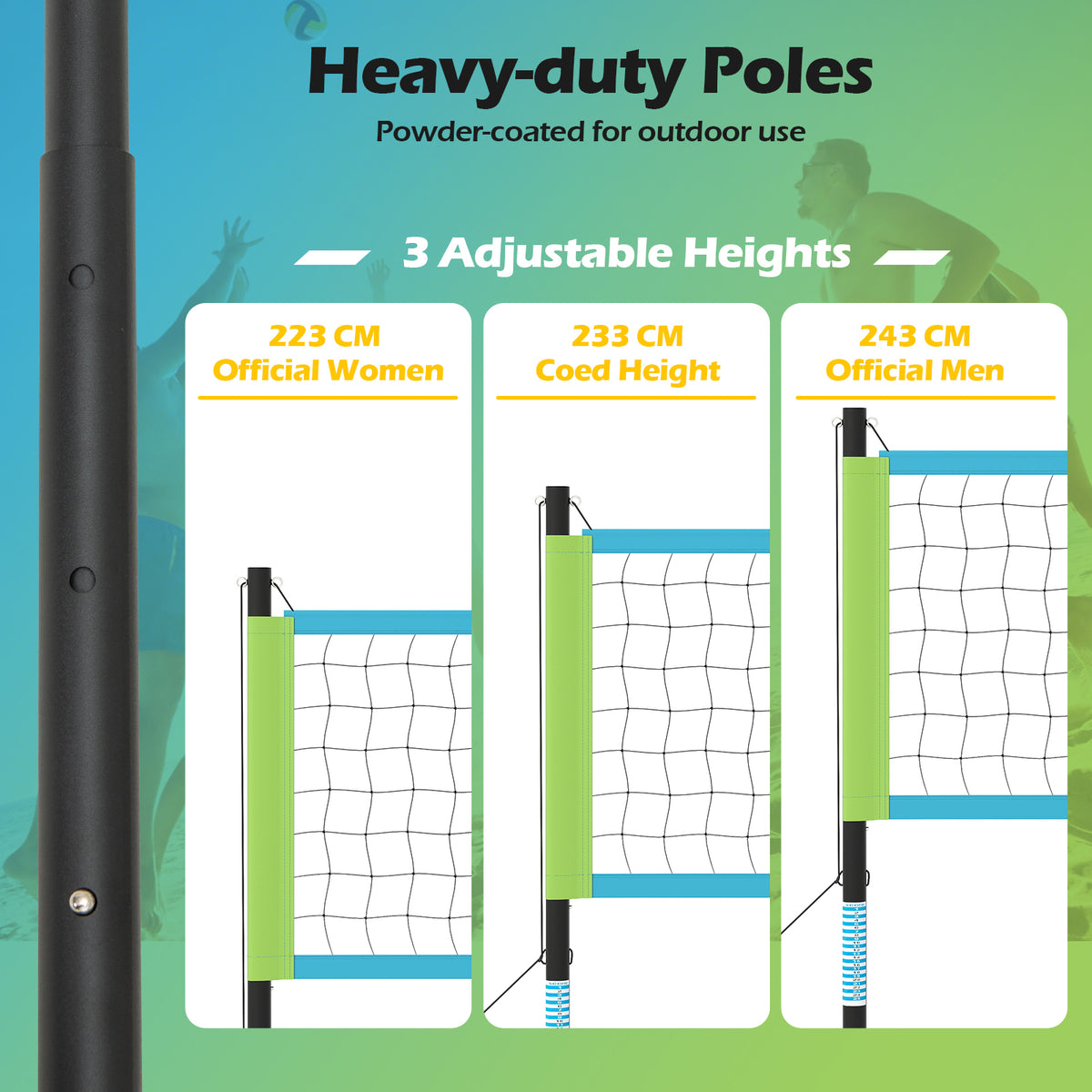 Portable Outdoor Volleyball Net Set