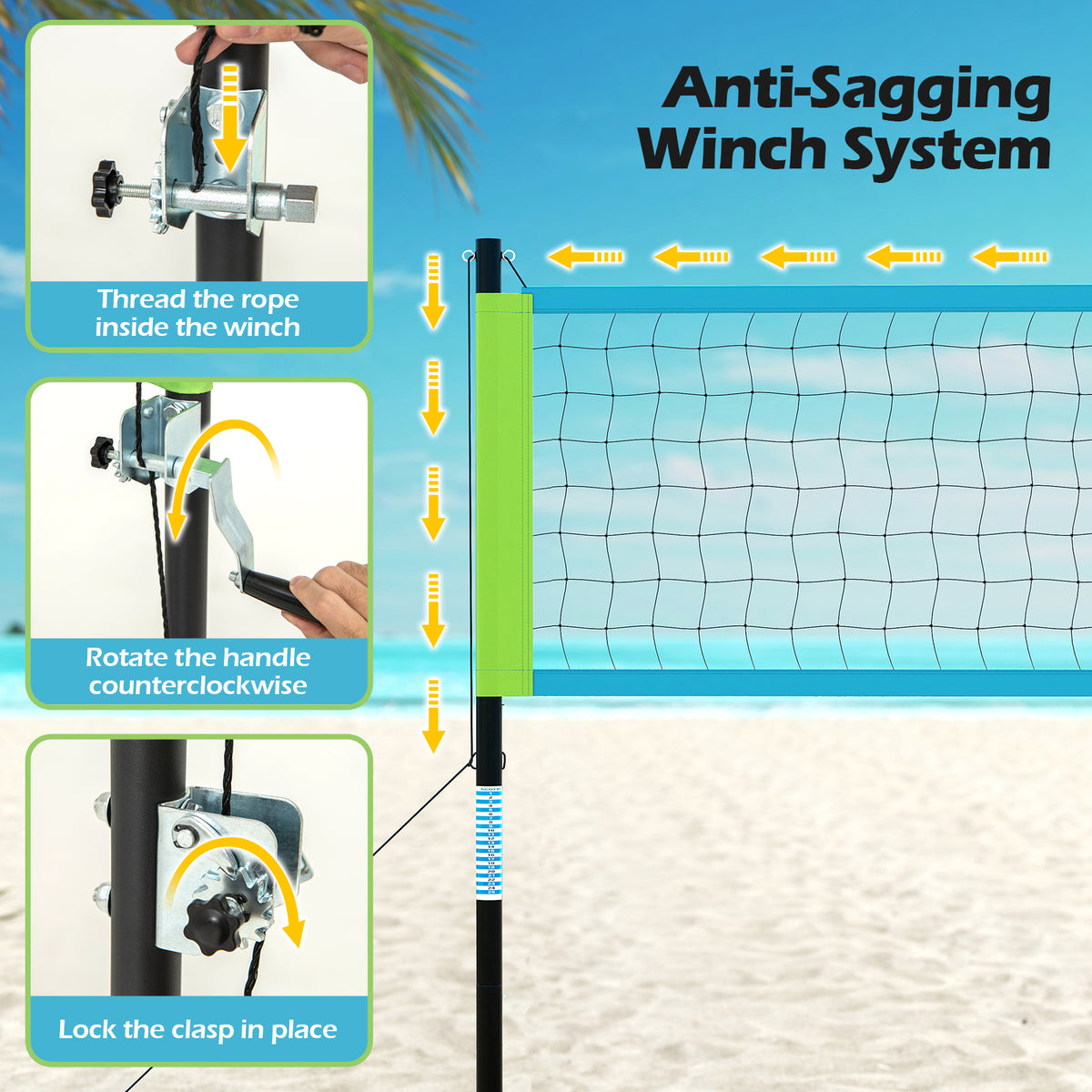 Portable Outdoor Volleyball Net Set