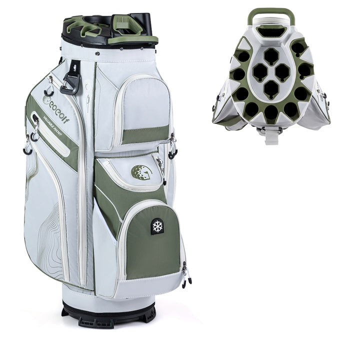 Golf Cart Bag, Molded Lock Top Golf Bag w/14-Way Dividers
