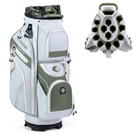 Golf Cart Bag, Molded Lock Top Golf Bag w/14-Way Dividers