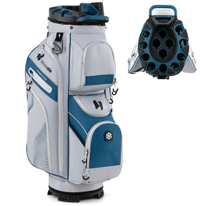 Golf Cart Bag, Molded Lock Top Golf Bag w/14-Way Dividers