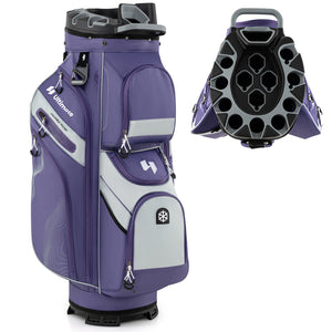 Golf Cart Bag, Molded Lock Top Golf Bag w/14-Way Dividers
