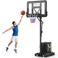 Basketball Hoop Stand 8-10FT/2.45-3.05m（Floor to Ring）Height Adjustable Basketball Hoop System w/ 44" Backboard