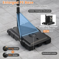 Basketball Hoop Stand 8-10FT/2.45-3.05m（Floor to Ring）Height Adjustable Basketball Hoop System w/ 44" Backboard