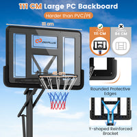 Basketball Hoop Stand 8-10FT/2.45-3.05m（Floor to Ring）Height Adjustable Basketball Hoop System w/ 44" Backboard