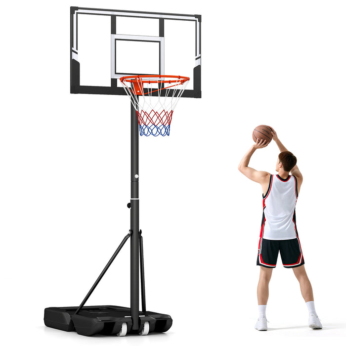 Portable Basketball Hoop Outdoor, 1m-3.05 m Height Adjustable Basketball Goal System