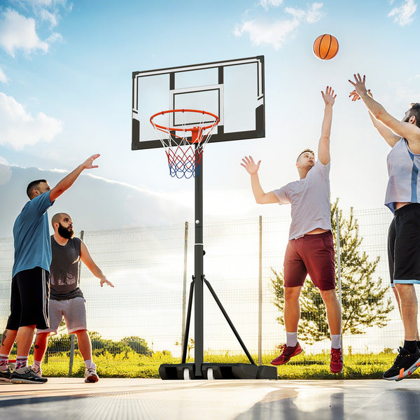 Portable Basketball Hoop Outdoor, 1m-3.05 m Height Adjustable Basketball Goal System