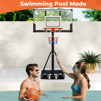 Portable Basketball Hoop Outdoor, 1m-3.05 m Height Adjustable Basketball Goal System