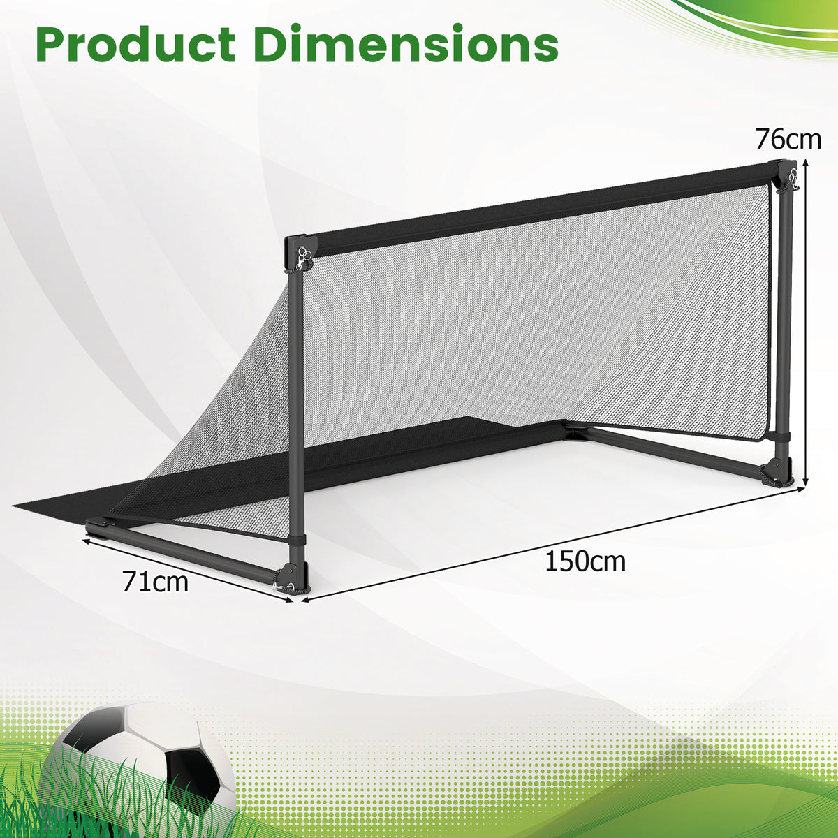 Soccer Goal, Portable POP Up Toddler Soccer Net w/Metal Frame