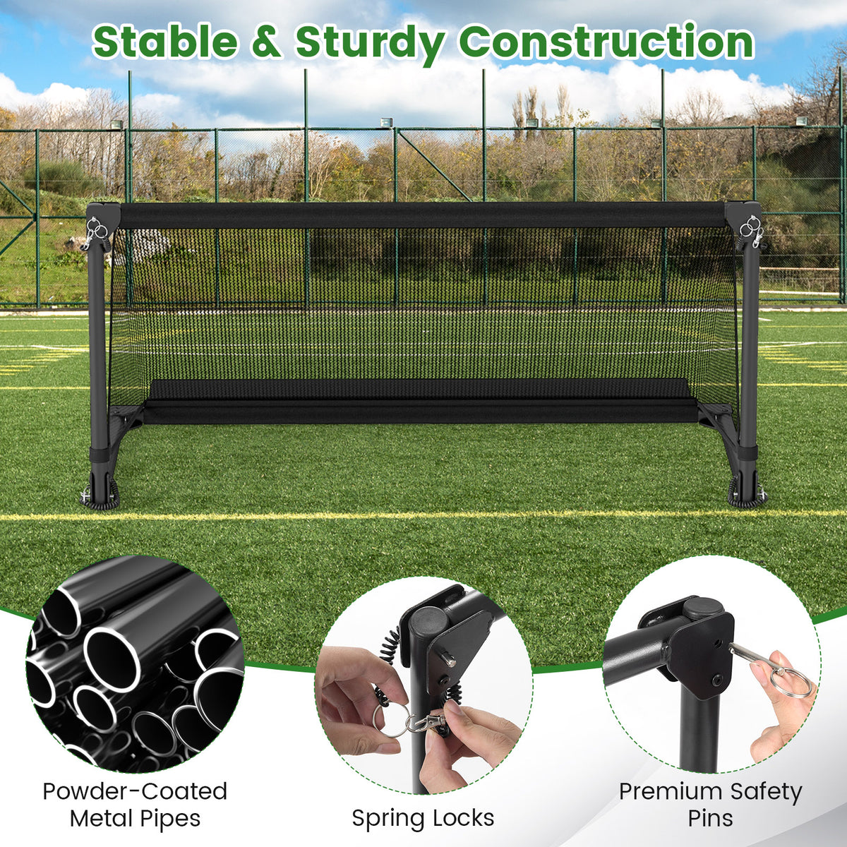 Soccer Goal, Portable POP Up Toddler Soccer Net w/Metal Frame