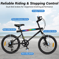6-Speed Commuter Bicycle with Stereo Speakers and 2 Disc Brakes