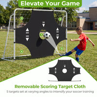 Soccer Goal Set 2-in-1 Football Net with Removable Target Cloth