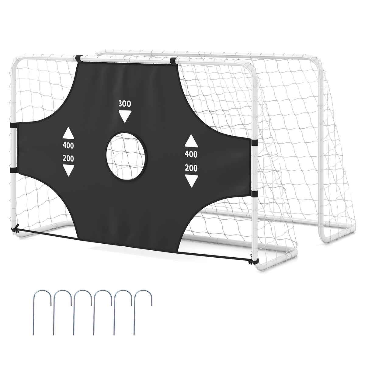 Soccer Goal Set 2-in-1 Football Net with Removable Target Cloth