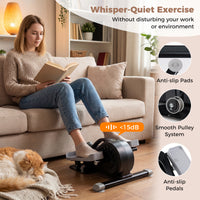 Under Desk Elliptical Pedal Exerciser with Forward and Reverse Direction for Home Office