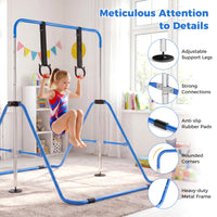 Expandable Gymnastic Bar for Kids, 4-Level Height Adjustable Gymnastic Horizontal Bar