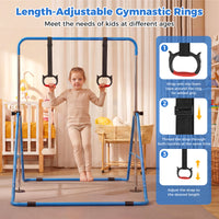 Expandable Gymnastic Bar for Kids, 4-Level Height Adjustable Gymnastic Horizontal Bar