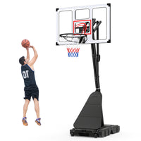 Portable Basketball Hoop Outdoor 150-305 cm 10 Levels Adjustable Basketball Goal System