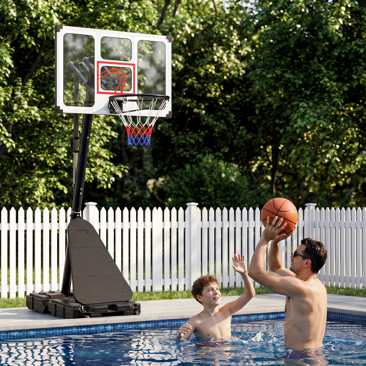 Portable Basketball Hoop Outdoor 150-305 cm 10 Levels Adjustable Basketball Goal System