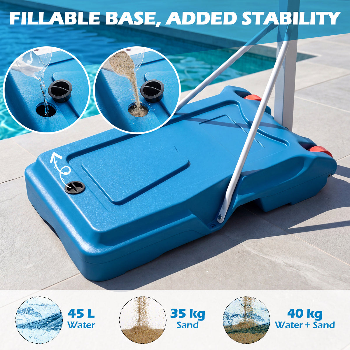 Pool Basketball Hoop with 82cm Shatterproof Backboard