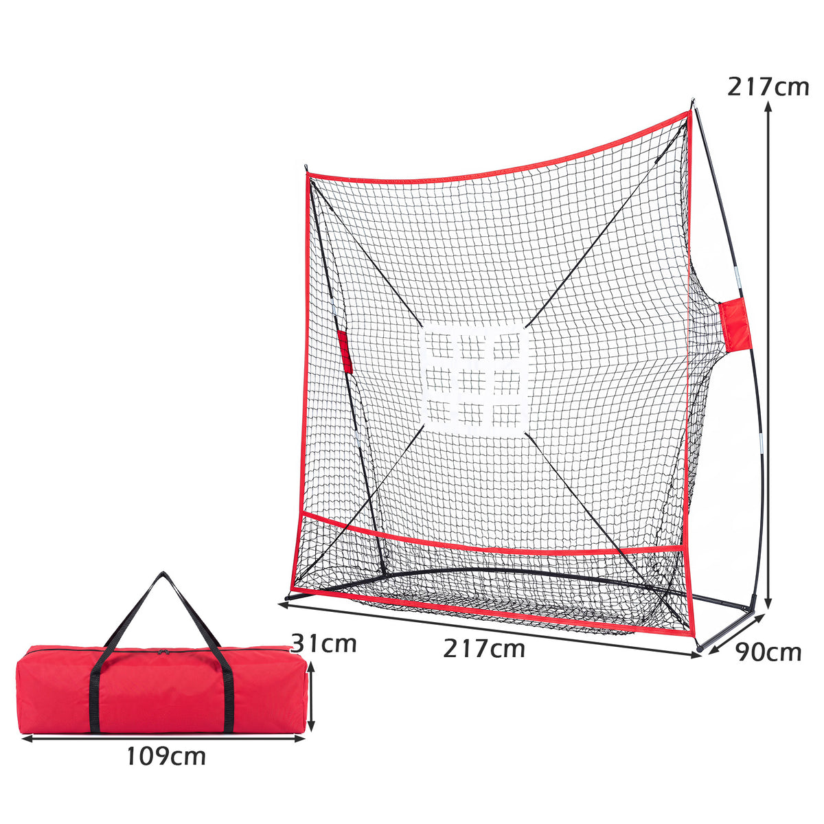 7x7.4FT Exatra Large Baseball Practice Net, Softball Pitching Net