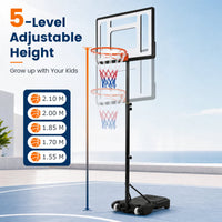 Basketball Hoop Outdoor 1.55-2.1M Height Adjustable