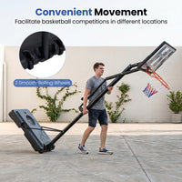 170-305 cm Outdoor Portable Basketball Hoop with Sandbag and 2 Nets