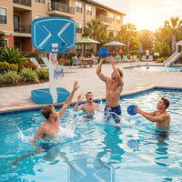 2-in-1 Pool Basketball Hoop & Pool Volleyball Net, Swimming Pool Toys