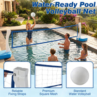 2-in-1 Pool Basketball Hoop & Pool Volleyball Net, Swimming Pool Toys