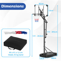 Basketball Hoop Outdoor 131-263 cm Rim Height Adjustable