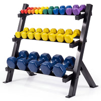 3-Tier Adjustable Dumbbell Rack Stand Only with Adjustable Spacing