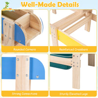 Sand and Water Table for Toddlers with 2 Basins Plant Pots and Sailboat
