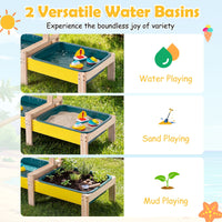 Sand and Water Table for Toddlers with 2 Basins Plant Pots and Sailboat
