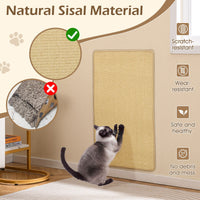2-Piece Cat Scratcher Mat Set with Adhesive Hook Loop Tapes