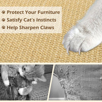 2-Piece Cat Scratcher Mat Set with Adhesive Hook Loop Tapes