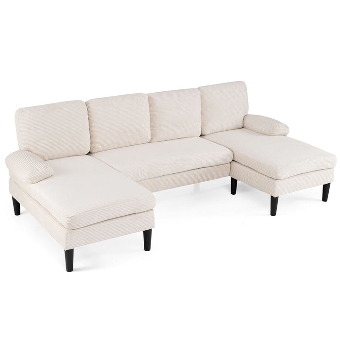 Sectional Couch for Living Room U-shaped Sofa with Double Chaise