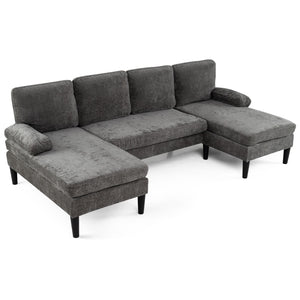 Sectional Couch for Living Room U-shaped Sofa with Double Chaise