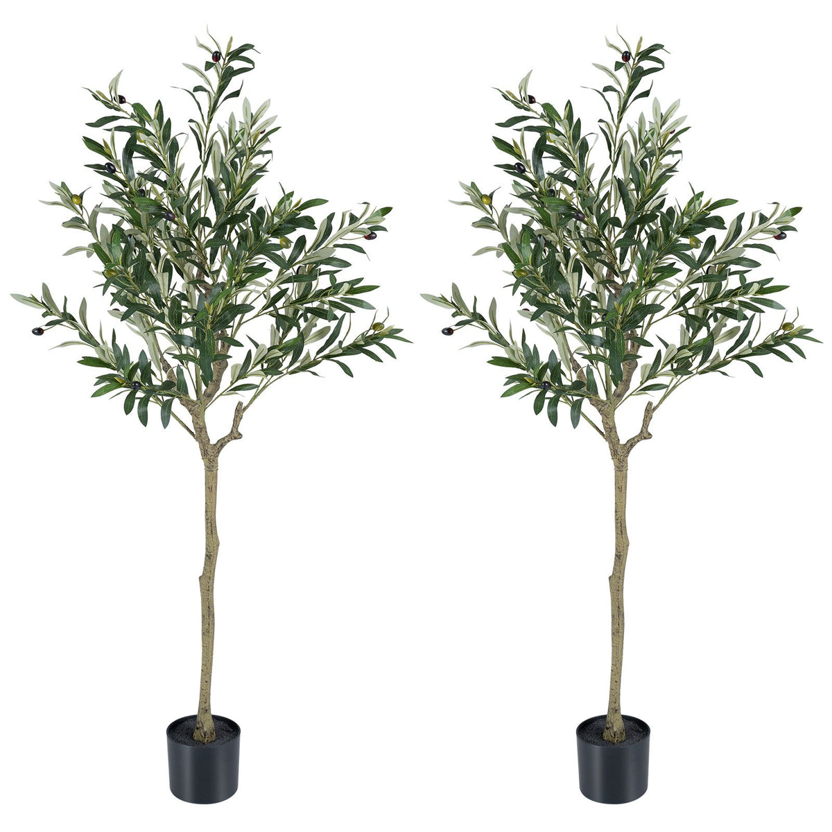 Giantex 150 cm Artificial Olive Tree w/ 24 Olive Fruits & 576 Silk Leaves