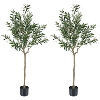 Giantex 150 cm Artificial Olive Tree w/ 24 Olive Fruits & 576 Silk Leaves
