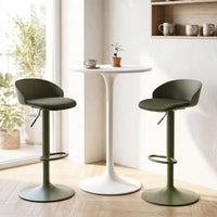Set of 2 Adjustable Swivel Bar Stools with Back and Footrest