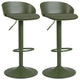 Set of 2 Adjustable Swivel Bar Stools with Back and Footrest
