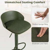 Set of 2 Adjustable Swivel Bar Stools with Back and Footrest