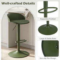 Set of 2 Adjustable Swivel Bar Stools with Back and Footrest