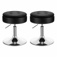 Giantex Vanity Stool with Storage, 360° Swivel PU Leather Vanity Chair, 50-66cm Height Adjustable Makeup Stool