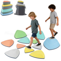 Set of 6/11 Non-Slip Balance Stones with Storage Bag for Motor Skills