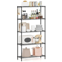 4/5-Tier Wire Shelving Unit with 4 Hooks and 452/565 kg Load Capacity