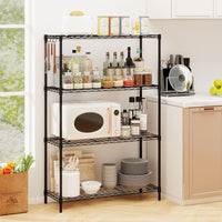 4/5-Tier Wire Shelving Unit with 4 Hooks and 452/565 kg Load Capacity
