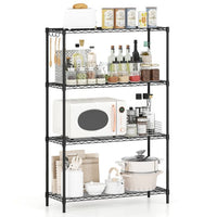 4/5-Tier Wire Shelving Unit with 4 Hooks and 452/565 kg Load Capacity