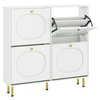 Shoe Storage Cabinet with 4 Flip Drawers for Entryway